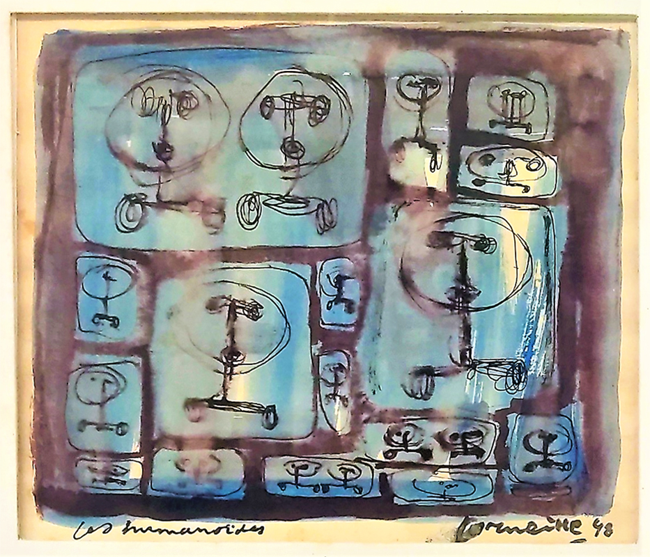 Artist: Corneille, The humanoids, gouache on paper 26x31cm, 1948
