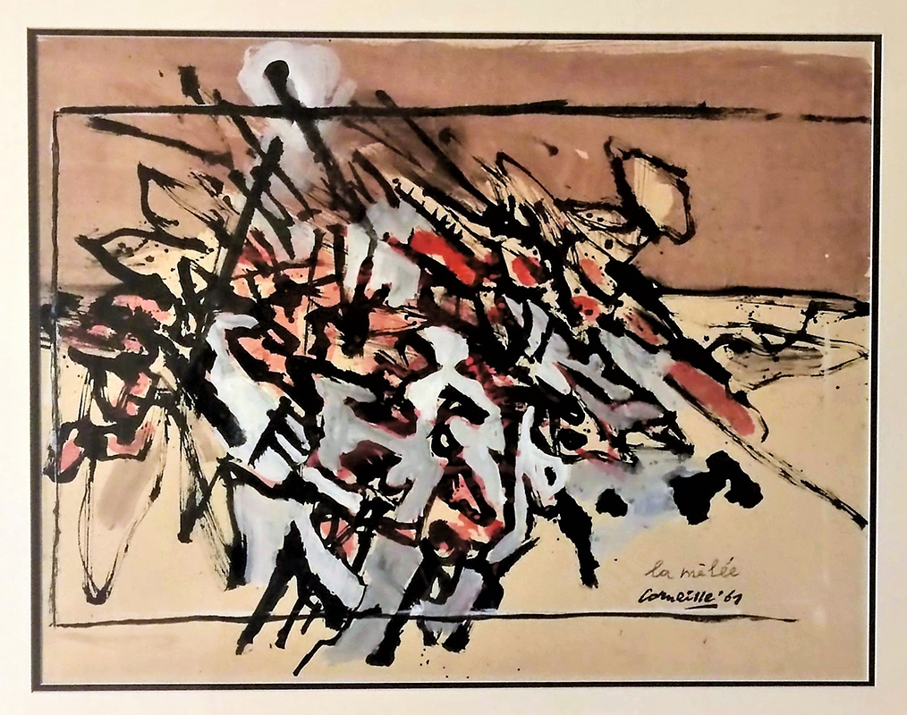 Artist: Corneille, La mèlée  gouache on paper 42x55 cm 1961