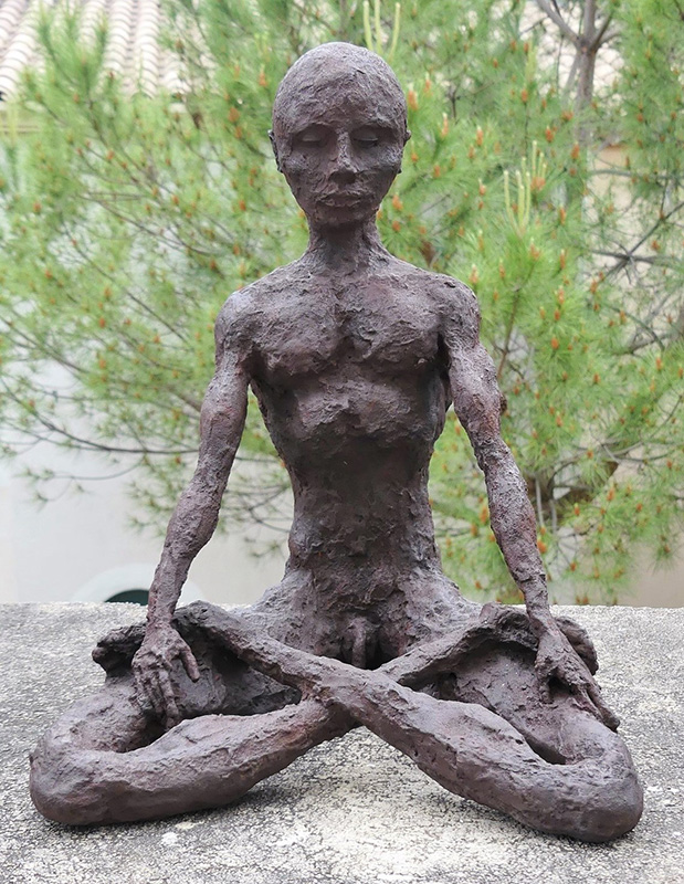 Artist: Ousmane Sow, The meditation, 39 cm, bronze signed and numbered 7/8
